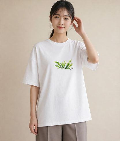 デザインTシャツ レディース ボタニカル 植物 イラスト 普段使い 春コーデ 姉妹 白T YMAZO