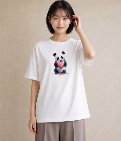 Tシャツ レディース レッサーパンダ 動物 アニマル イラスト 淡色 週末コーデ 敬老の日 白T YMAZO
