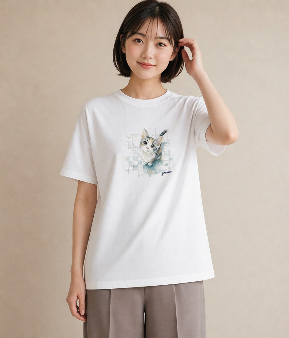 半袖Tシャツ レディース ラグドール 猫 ねこ イラスト ポップ 旅行 母娘コーデ 白T YMAZO
