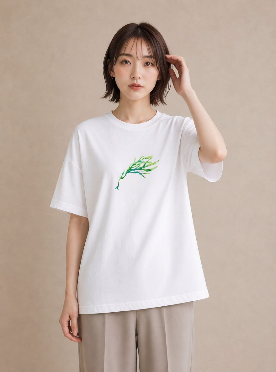 プリントTシャツ レディース ユーカリ 植物 ボタニカル イラスト 誕生日プレゼント 綿100 白T YMAZO