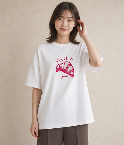 Tシャツ レディース パン ベーカリー レトロ イラスト ギフト 母の日 白T YMAZO