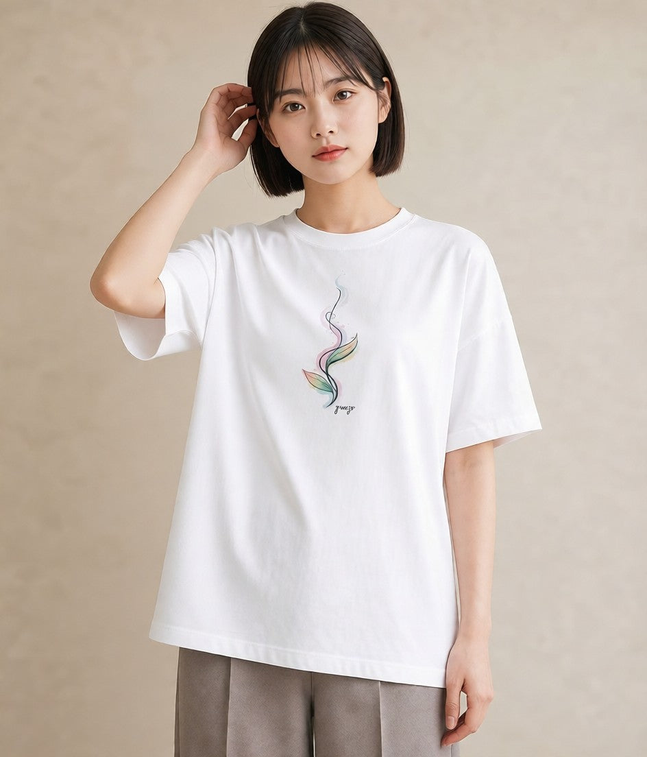 デザインTシャツ レディース コーヒー カフェ 珈琲 イラスト フェミニン ルームウェア ギフト 白T YMAZO