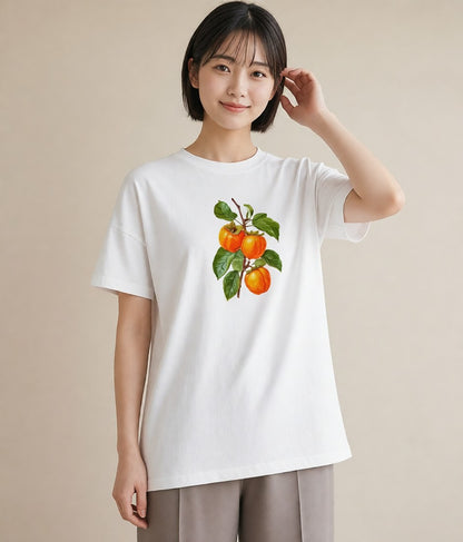 Tシャツ レディース みかん 食べ物 フード イラスト ミニマル 母娘コーデ 自分用 白T YMAZO