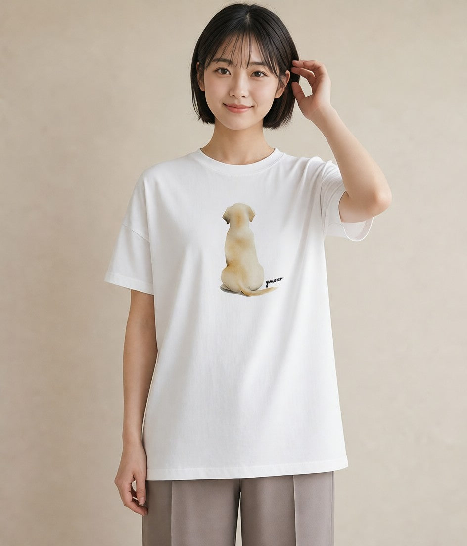 半袖Tシャツ レディース ラブラドールレトリバー 犬 いぬ イラスト レトロ 春コーデ 姉妹 白T YMAZO