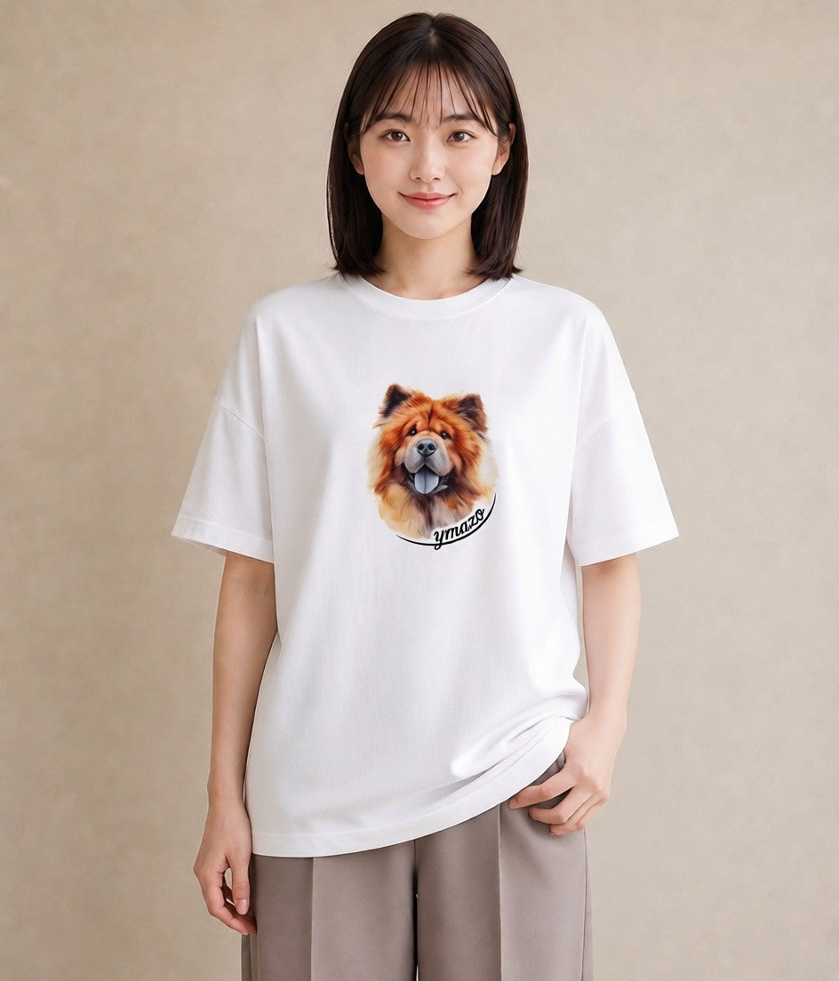 グラフィックTシャツ レディース 柴犬 しばいぬ 犬 いぬ イラスト ボタニカル 部屋着 女性向けギフト 白T YMAZO