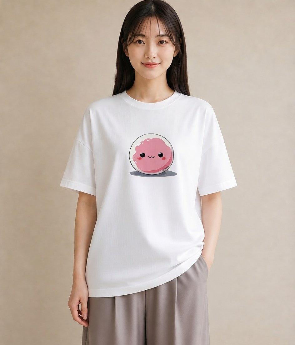 グラフィックTシャツ レディース おにぎり 食べ物 フード イラスト 韓国風 デート 帰省 白T YMAZO