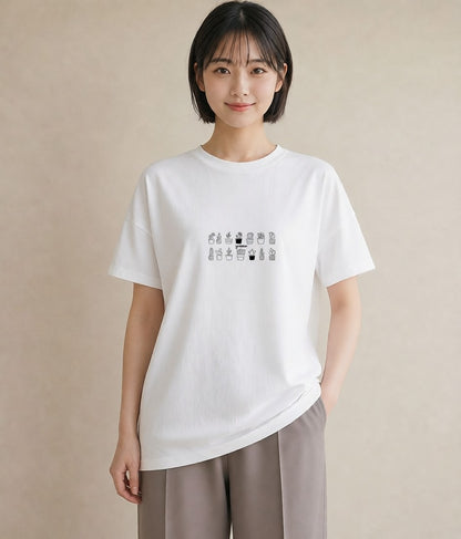 プリントTシャツ レディース 観葉植物 ボタニカル 植物 イラスト ラフ 夏コーデ 通学 白T YMAZO