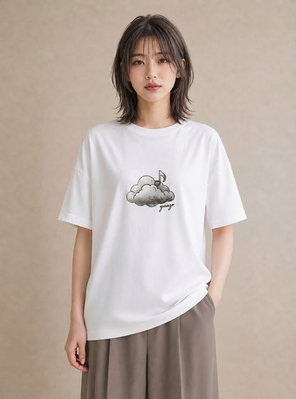 Tシャツ レディース 空 星空 宇宙 イラスト 淡色 ホワイトデー 春服 白T YMAZO