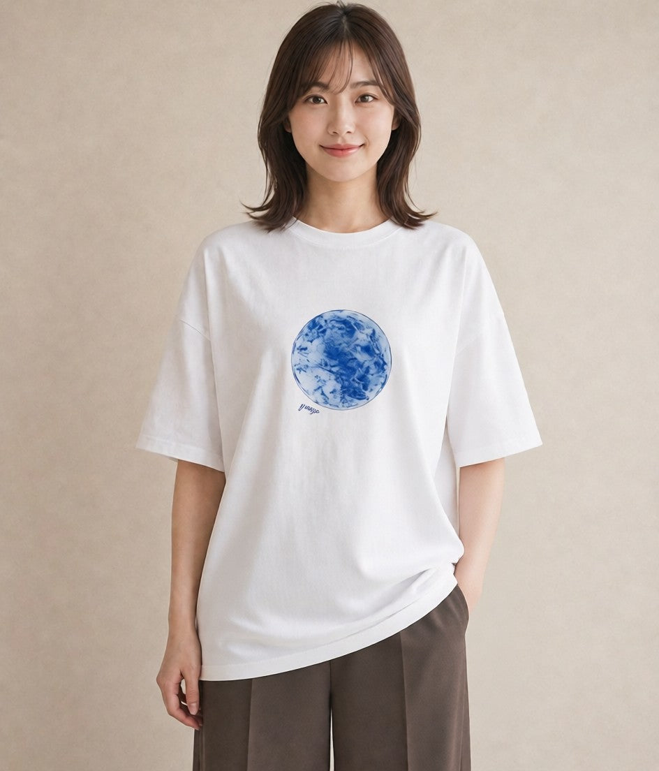 プリントTシャツ レディース 牡牛座 星空 宇宙 イラスト シック 公園 ママ 白T YMAZO