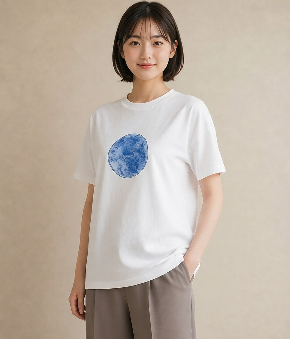 半袖Tシャツ レディース 獅子座 星空 宇宙 イラスト ゆるコーデ カフェ服 クリスマス 白T YMAZO
