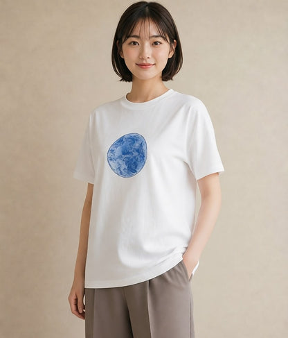 半袖Tシャツ レディース 獅子座 星空 宇宙 イラスト ゆるコーデ カフェ服 クリスマス 白T YMAZO