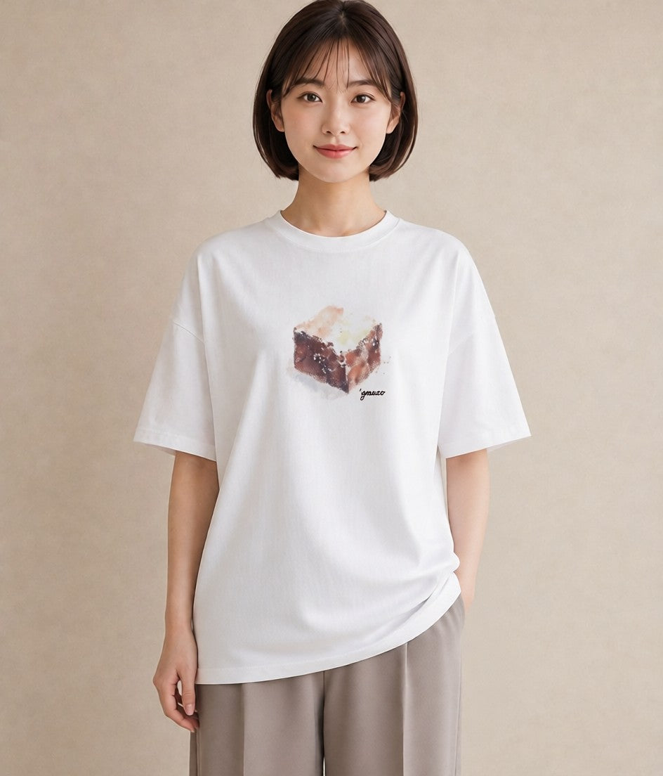 デザインTシャツ レディース チョコ 食べ物 フード イラスト シンプル 母の日 ビーチ 白T YMAZO