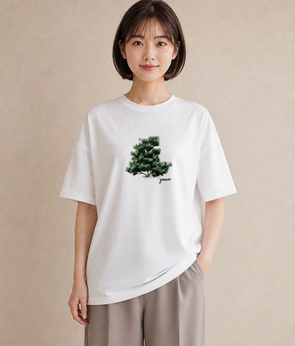 プリントTシャツ レディース 森 植物 ボタニカル イラスト ナチュラル 自分用 ルームウェア 白T YMAZO