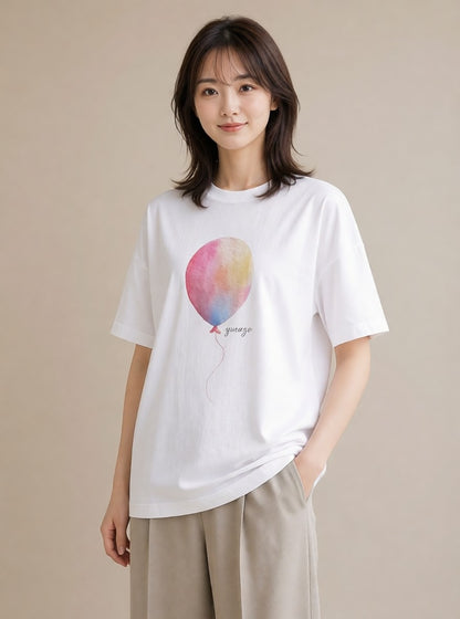 プリントTシャツ レディース わたあめ 食べ物 フード イラスト シンプル カフェ服 クリスマス 白T YMAZO