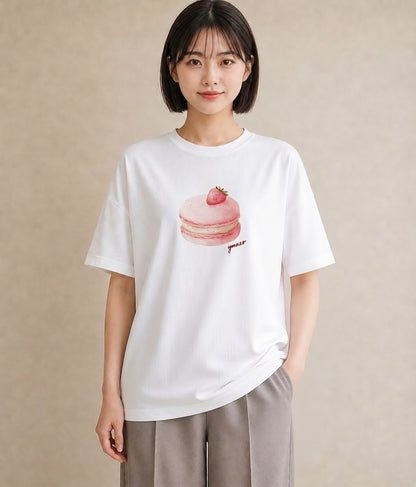 グラフィックTシャツ レディース おにぎり 食べ物 フード イラスト レトロ 公園 ママ 白T YMAZO