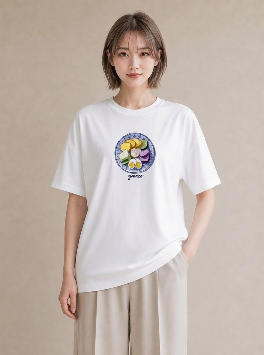 グラフィックTシャツ レディース たい焼き 食べ物 フード イラスト モード 春服 ミセス 白T YMAZO