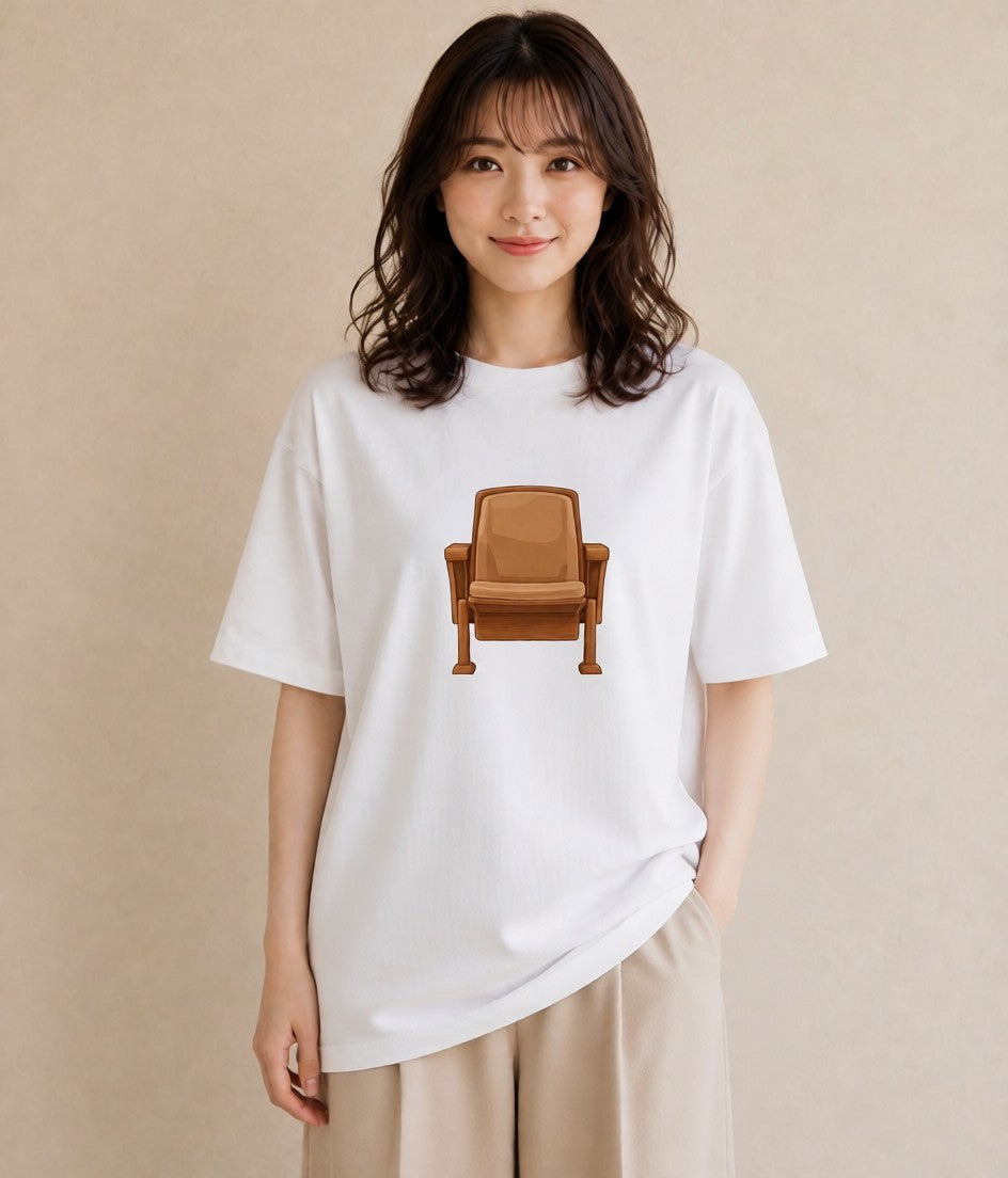 グラフィックTシャツ レディース 窓辺の椅子 窓辺 椅子 ナチュラル アンティーク イラスト 社会人 女性 白T YMAZO