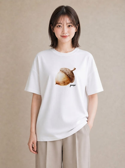 Tシャツ レディース リス ペット 動物 イラスト カジュアル 海 カフェ巡り 白T YMAZO