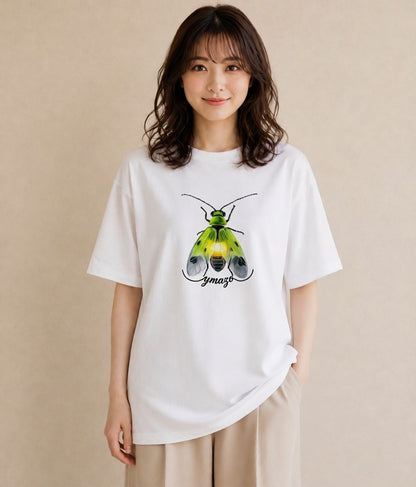 プリントTシャツ レディース クワガタ 昆虫 虫 イラスト 女性 旅行用 白T YMAZO