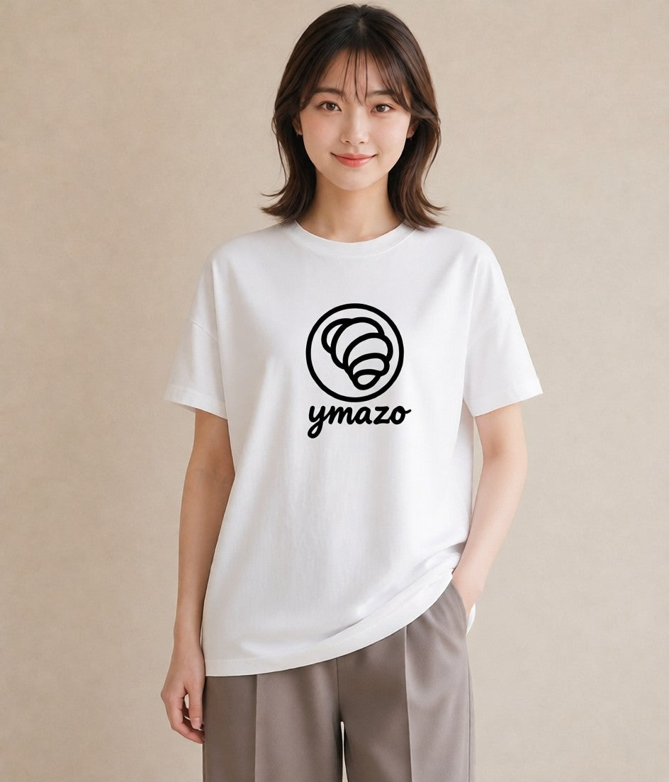 半袖Tシャツ レディース カフェ カフェロゴ ロゴ イラスト ミニマル ルームウェア ギフト 白T YMAZO