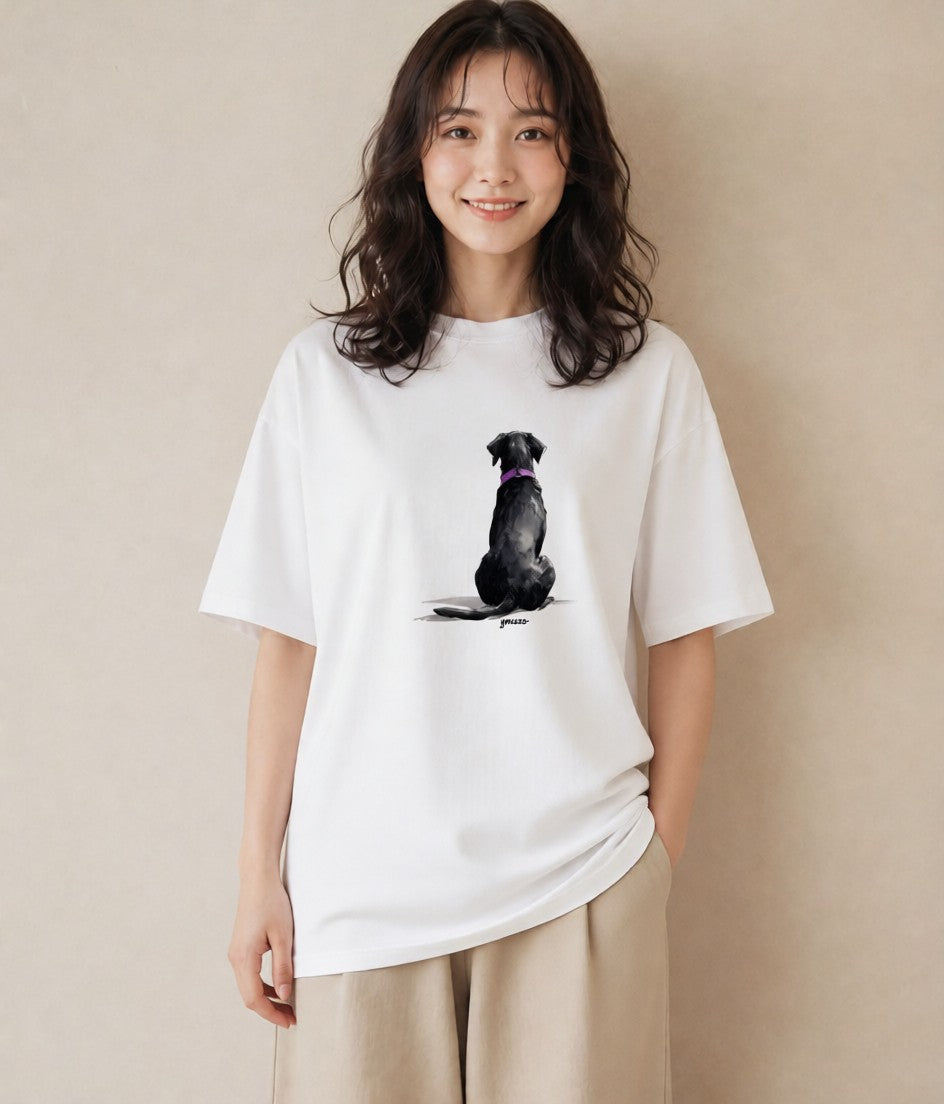 半袖Tシャツ レディース 保護犬 犬 いぬ イラスト 淡色 姉妹 送別ギフト 白T YMAZO