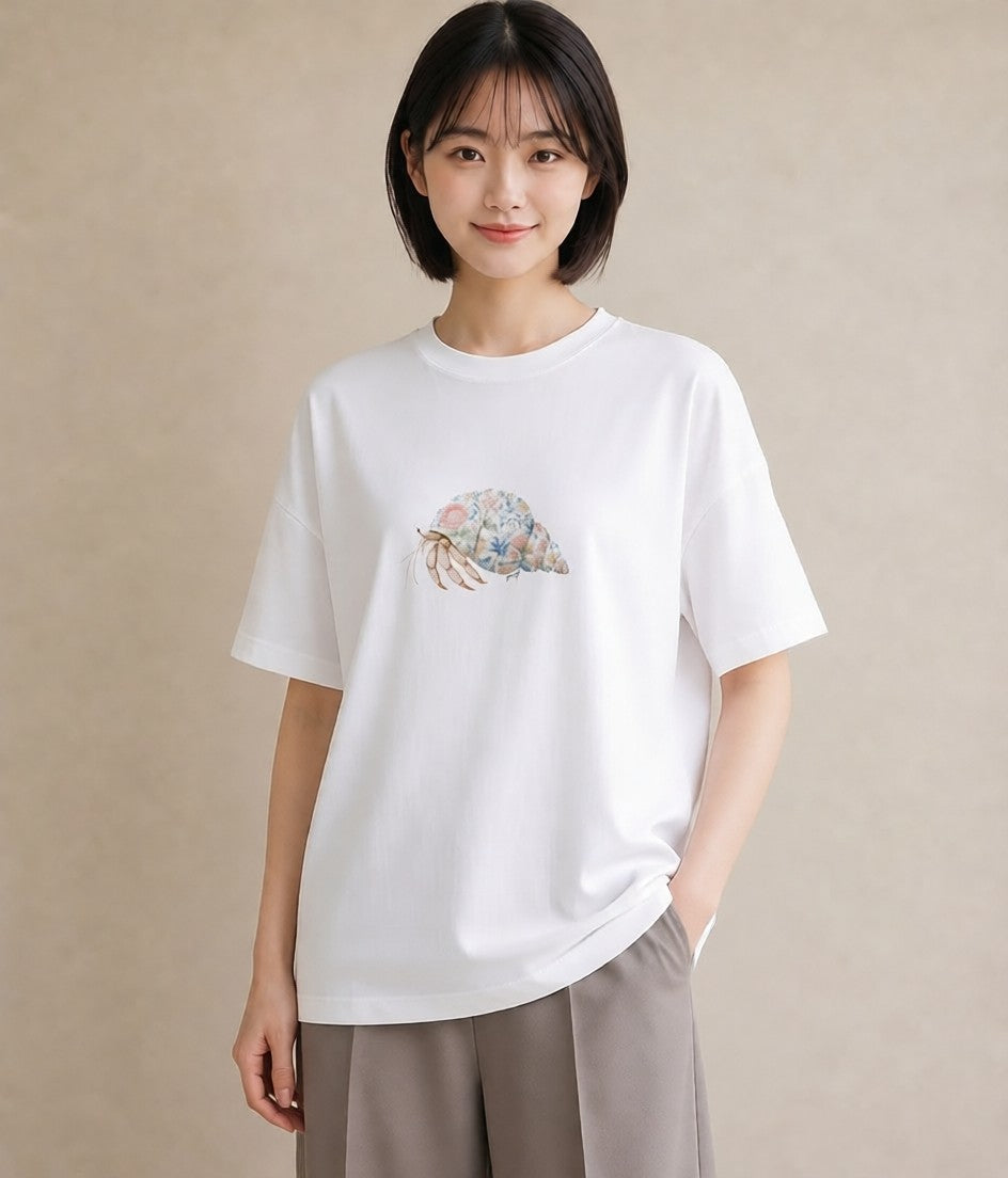 プリントTシャツ レディース 貝 海の生き物 海 イラスト ナチュラル 週末コーデ 敬老の日 白T YMAZO