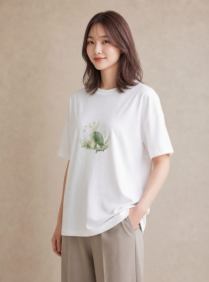 デザインTシャツ レディース チンアナゴ 海の生き物 海 イラスト 上品 ミセス 春コーデ 白T YMAZO