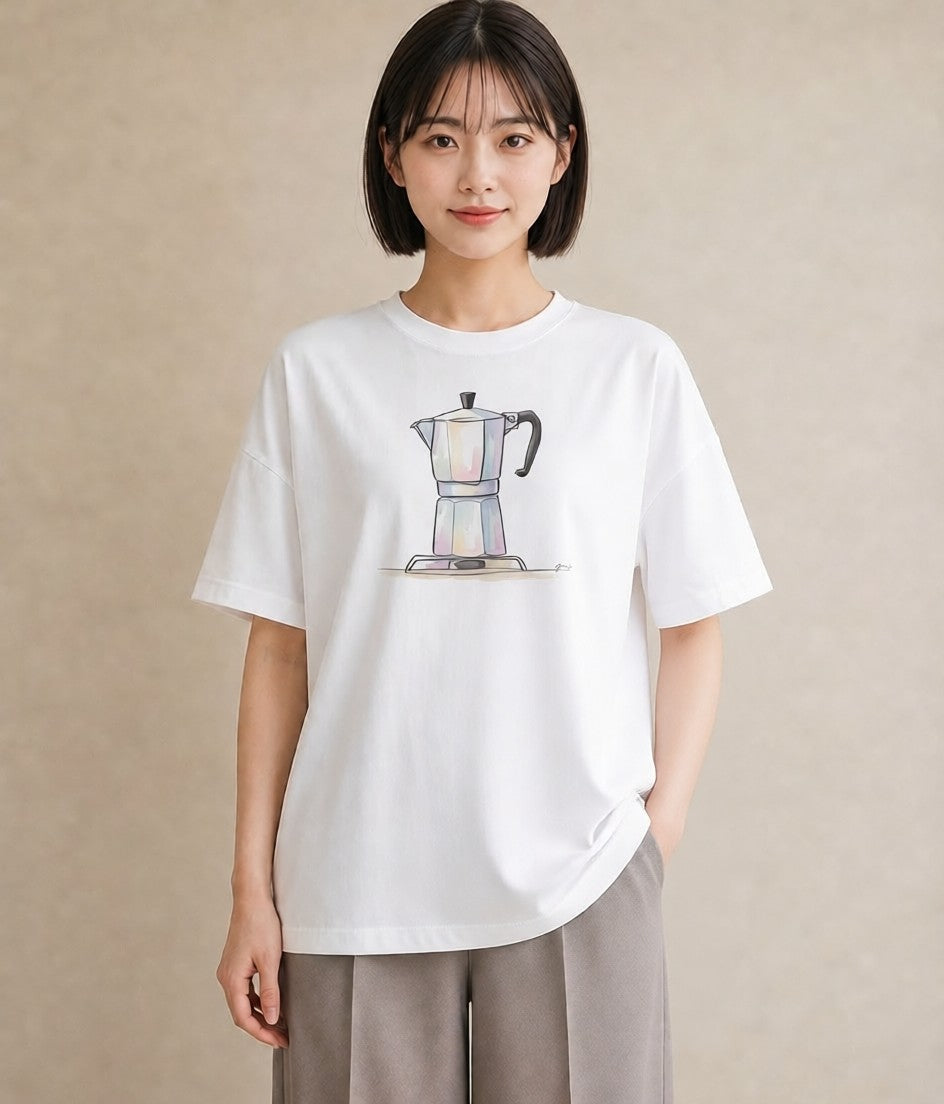 Tシャツ レディース コーヒー カフェ 珈琲 イラスト 20代 カジュアルコーデ 白T YMAZO