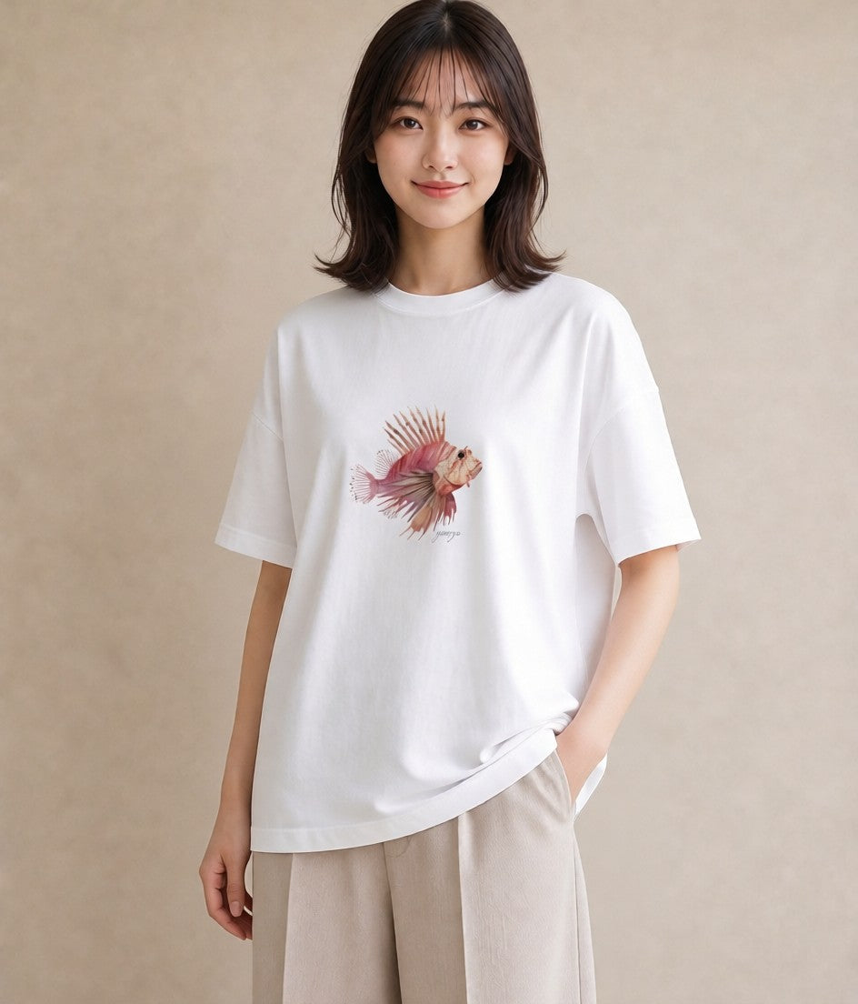 Tシャツ レディース マンボウ 海の生き物 海 イラスト 旅行コーデ 旅行 母娘コーデ 白T YMAZO