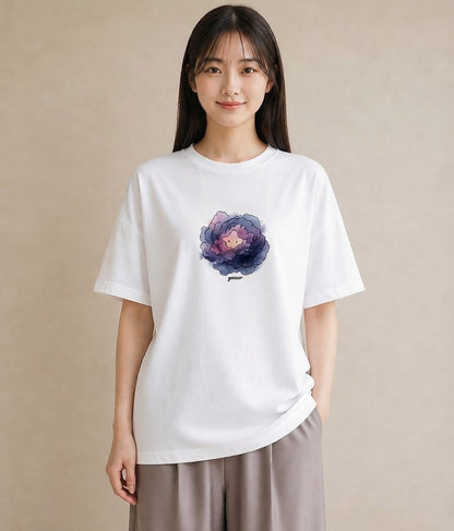 デザインTシャツ レディース 乙女座 星空 宇宙 イラスト カフェ巡り 女子会 白T YMAZO