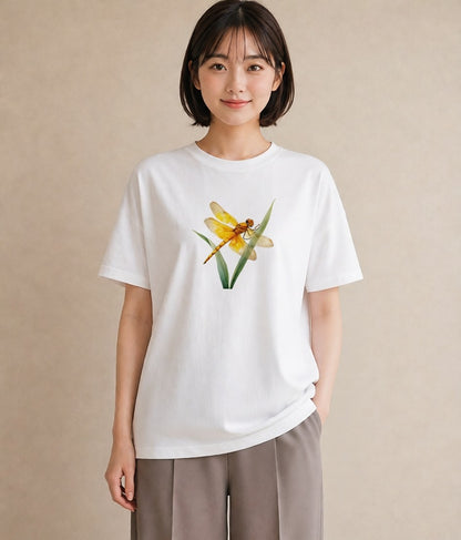 グラフィックTシャツ レディース ホタル 昆虫 虫 イラスト 通勤 在宅 白T YMAZO