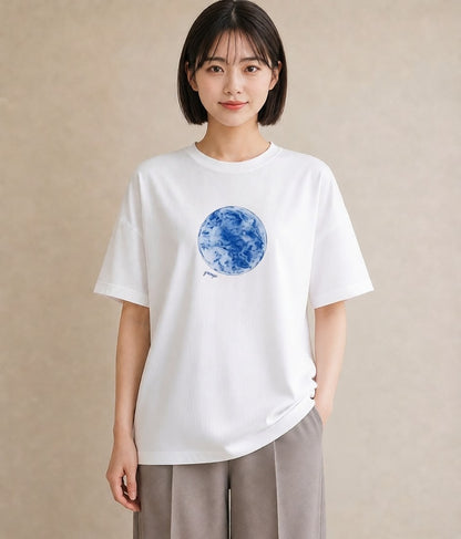 プリントTシャツ レディース 魚座 星空 宇宙 イラスト 旅行コーデ 夏コーデ 通学 白T YMAZO