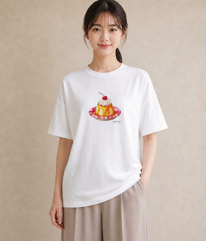 グラフィックTシャツ レディース どら焼き 食べ物 フード イラスト 個性的 週末コーデ 敬老の日 白T YMAZO