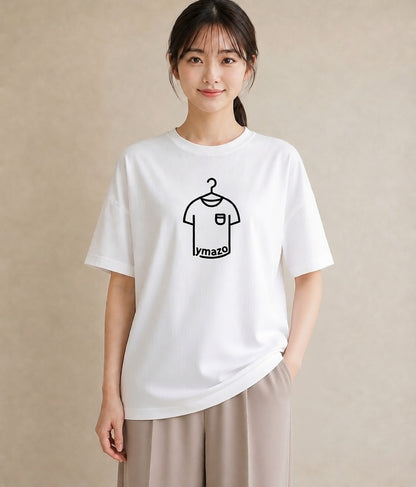 プリントTシャツ レディース パールピアス アクセサリー ナチュラル アンティーク イラスト 抜け感 海 カフェ巡り 白T YMAZO