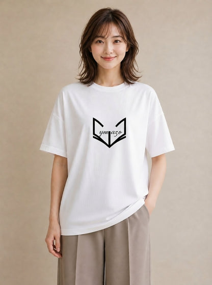 半袖Tシャツ レディース 本 読書 ブック イラスト カフェ巡り 女子会 白T YMAZO