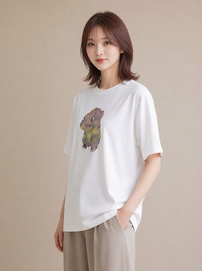 Tシャツ レディース ゴマフアザラシ 動物 アニマル イラスト シンプル 社会人 女性 白T YMAZO