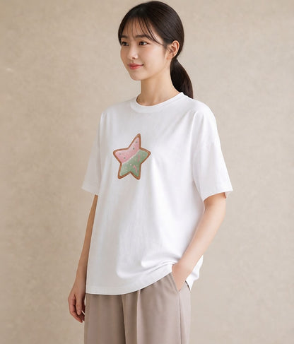 プリントTシャツ レディース キャンディ 食べ物 フード イラスト ガーリー 20代 カジュアルコーデ 白T YMAZO