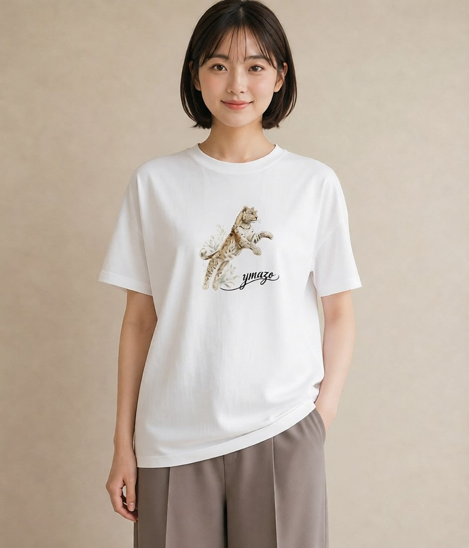 グラフィックTシャツ レディース ベンガル 猫 ねこ イラスト 旅行コーデ お揃い 親子 白T YMAZO