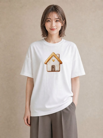 Tシャツ レディース クッキー 食べ物 フード イラスト カジュアル 帰省 ラフ 白T YMAZO