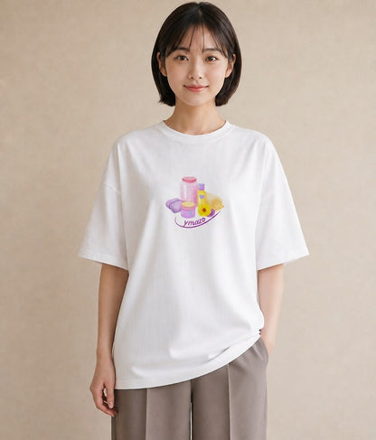 プリントTシャツ レディース はちみつ 食べ物 フード イラスト ヴィンテージ風 ルームウェア ギフト 白T YMAZO