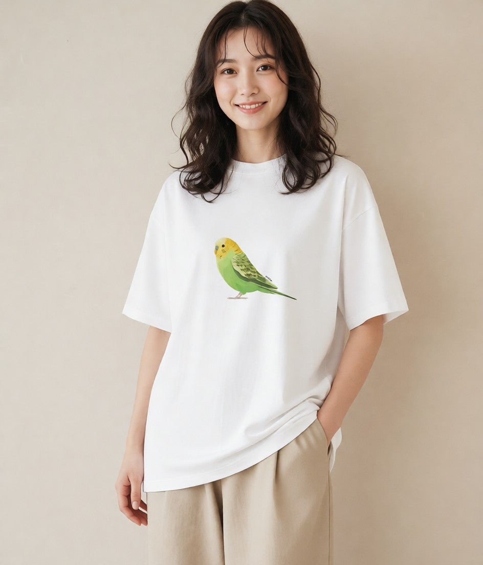 プリントTシャツ レディース マメルリハ ペット 動物 イラスト ボタニカル 敬老の日 ホワイトデー 白T YMAZO