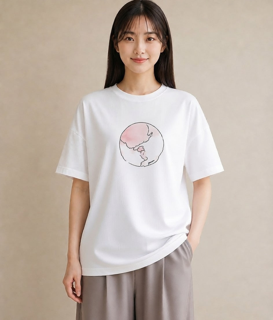 グラフィックTシャツ レディース 牡羊座 星空 宇宙 イラスト ヴィンテージ風 カフェ巡り 女子会 白T YMAZO