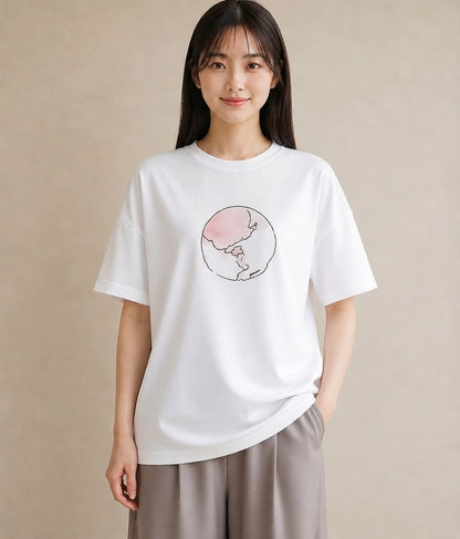 グラフィックTシャツ レディース 牡羊座 星空 宇宙 イラスト ヴィンテージ風 カフェ巡り 女子会 白T YMAZO