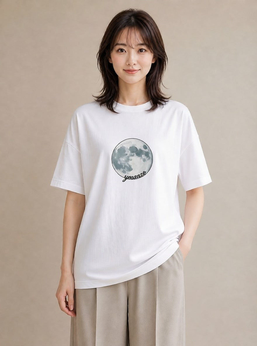 プリントTシャツ レディース 星空 宇宙 イラスト 北欧風 女性向けギフト 散歩 白T YMAZO