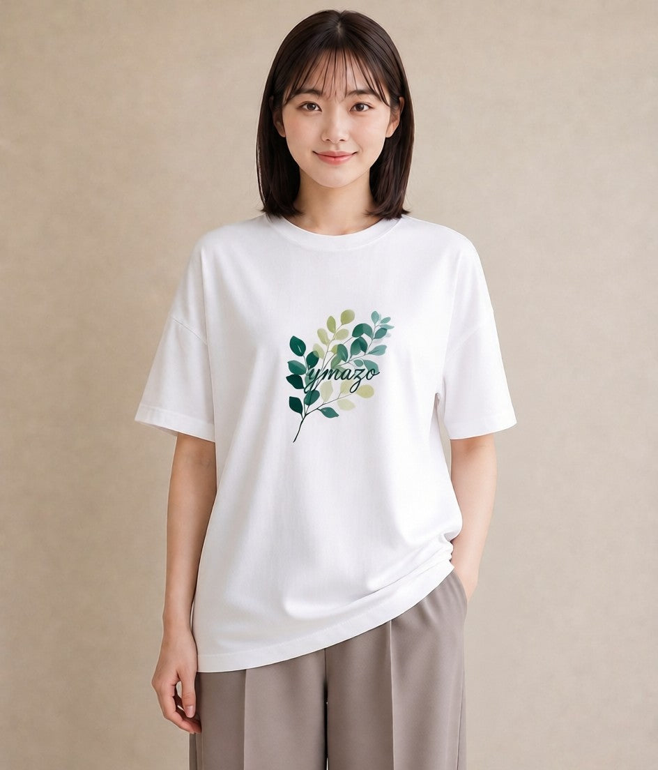Tシャツ レディース ハーブ 植物 ボタニカル イラスト 休日コーデ 通勤 在宅 白T YMAZO
