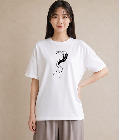プリントTシャツ レディース 手鏡 アンティーク レトロ ナチュラル イラスト ガーリー お出かけ 普段着 白T YMAZO