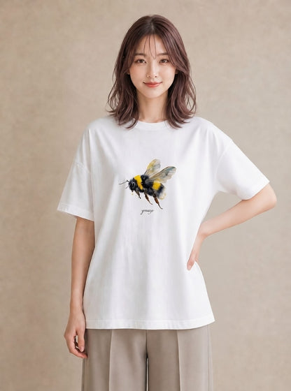 デザインTシャツ レディース ハニー 食べ物 フード イラスト こなれ感 誕生日プレゼント 綿100 白T YMAZO