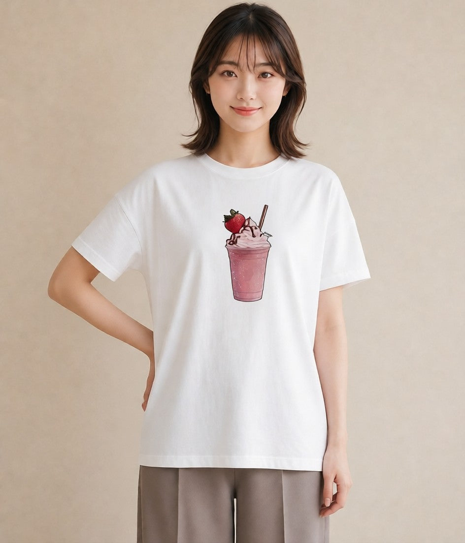 プリントTシャツ レディース パフェ 食べ物 フード イラスト モード ギフト 母の日 白T YMAZO