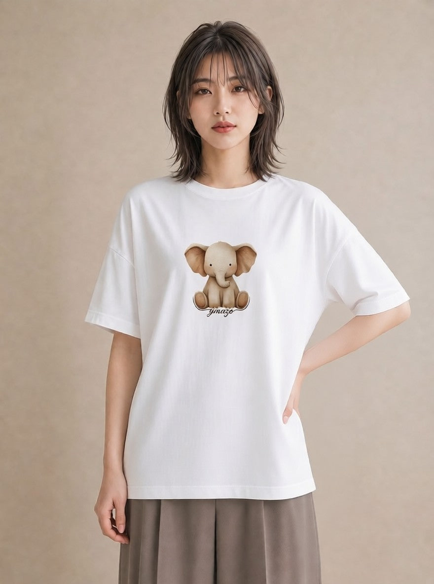 半袖Tシャツ レディース サイ 動物 アニマル イラスト 上品 週末コーデ 敬老の日 白T YMAZO