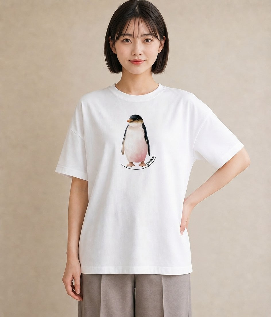 デザインTシャツ レディース アザラシ 動物 アニマル イラスト アート風 お出かけ 普段着 白T YMAZO